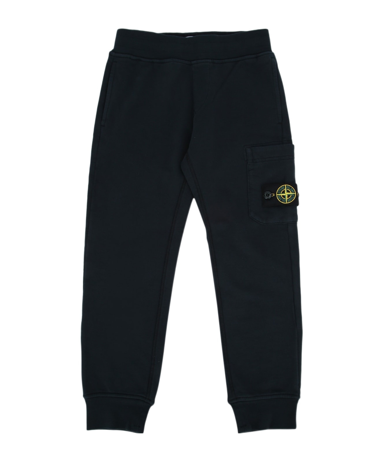 Stone Island Elastic Waist Casual Pants In Blue