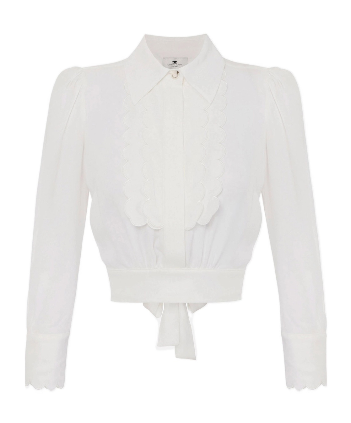 Elisabetta Franchi Elegant White Shirt With Rear Tie In Ivory