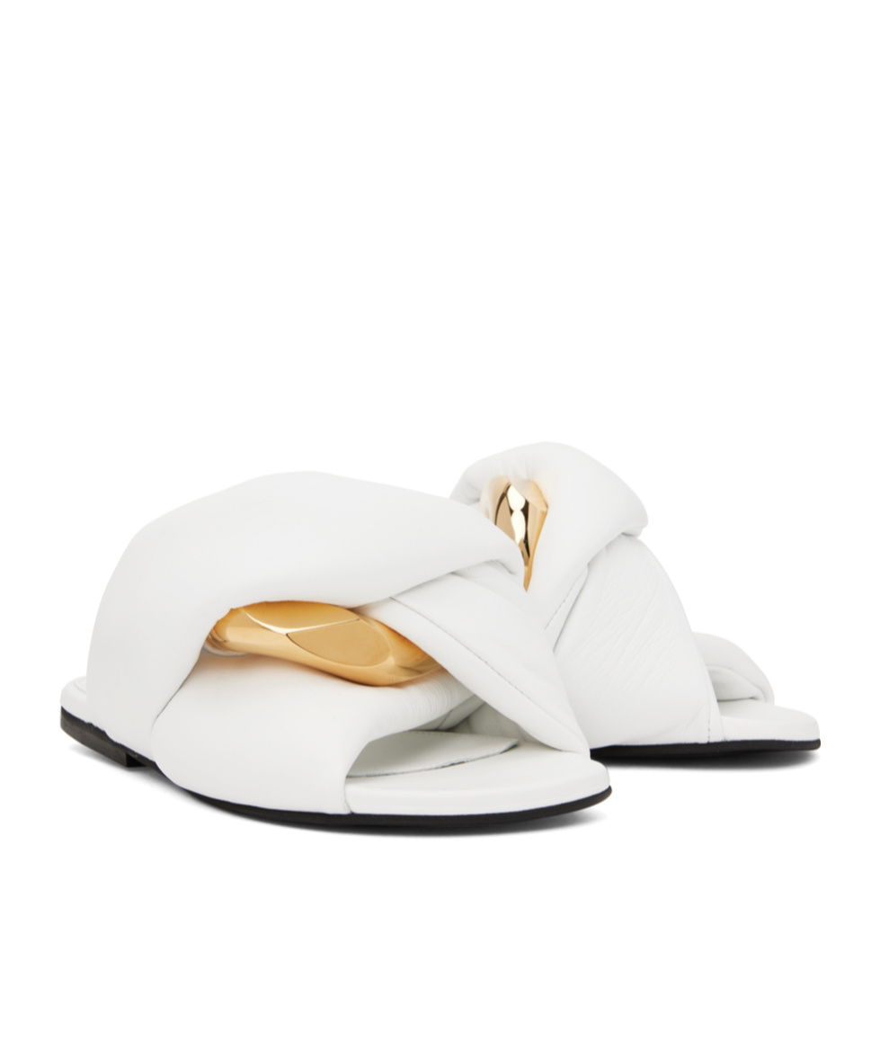 Jw Anderson Chain Twist Flip Flops In White