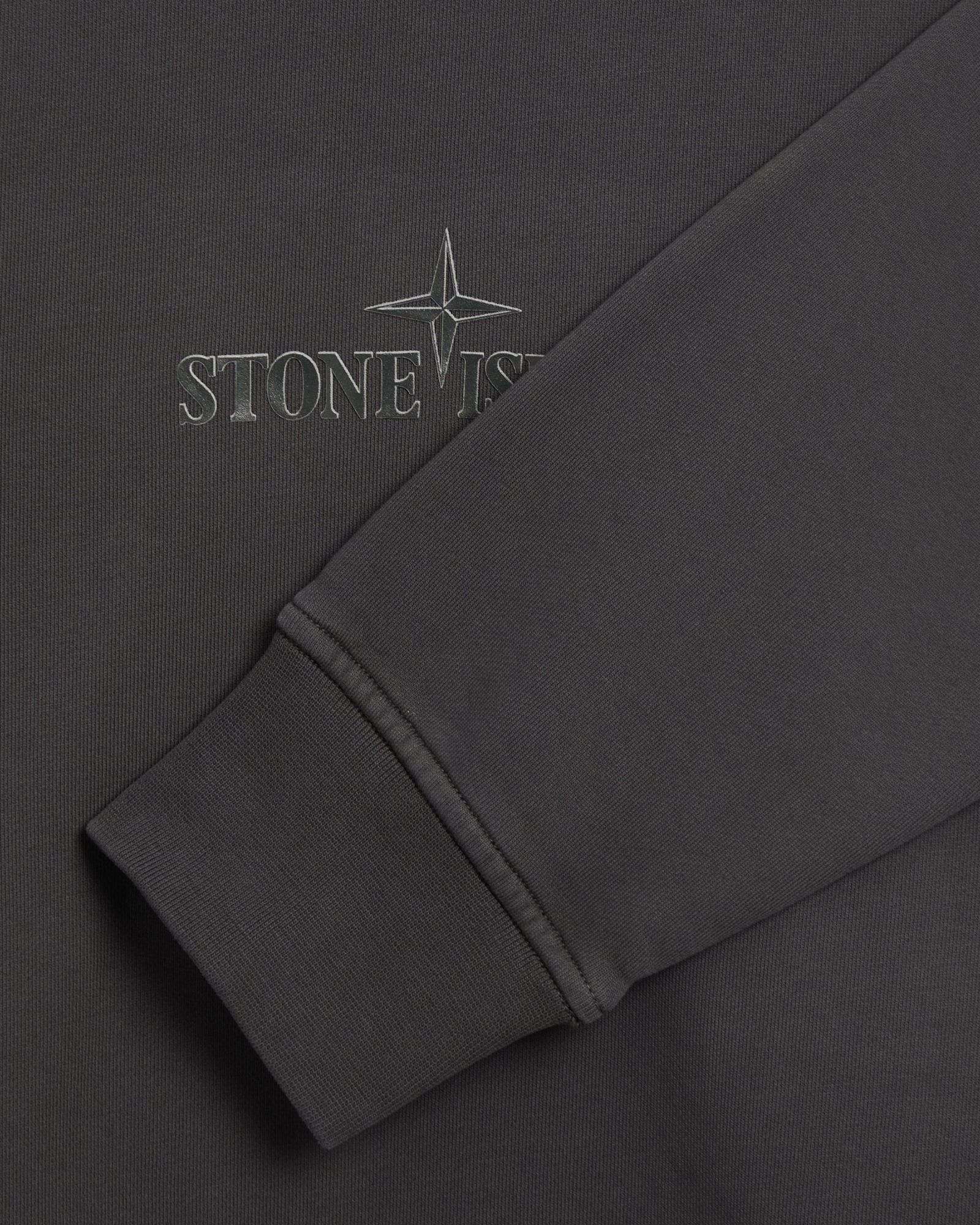 Stone Island Logo Printed Crewneck Sweatshirt In Gray