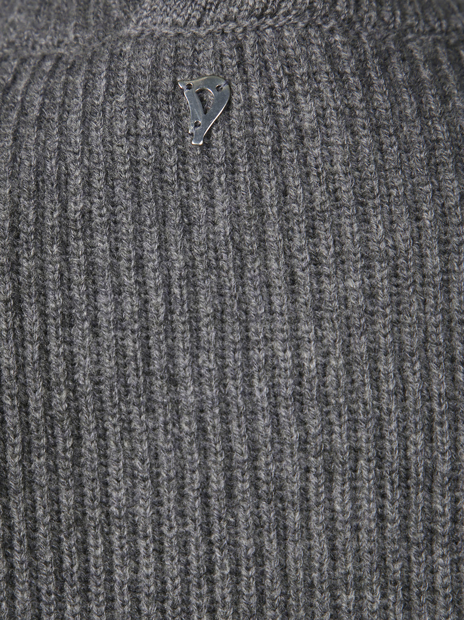 Dondup Turtleneck Logo Top In Gray