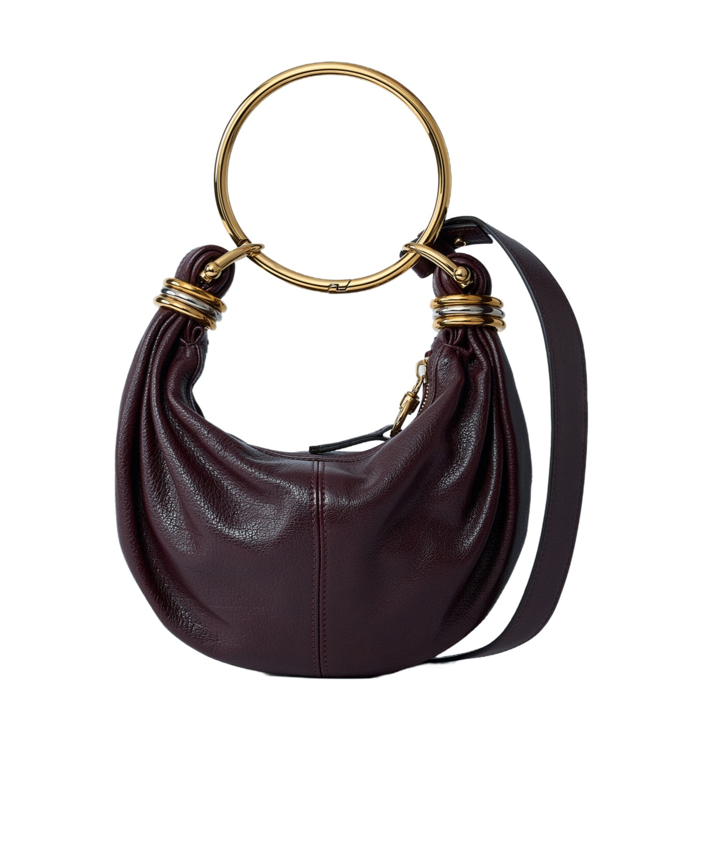Chloé Circular-handle Leather Tote Bag In Black