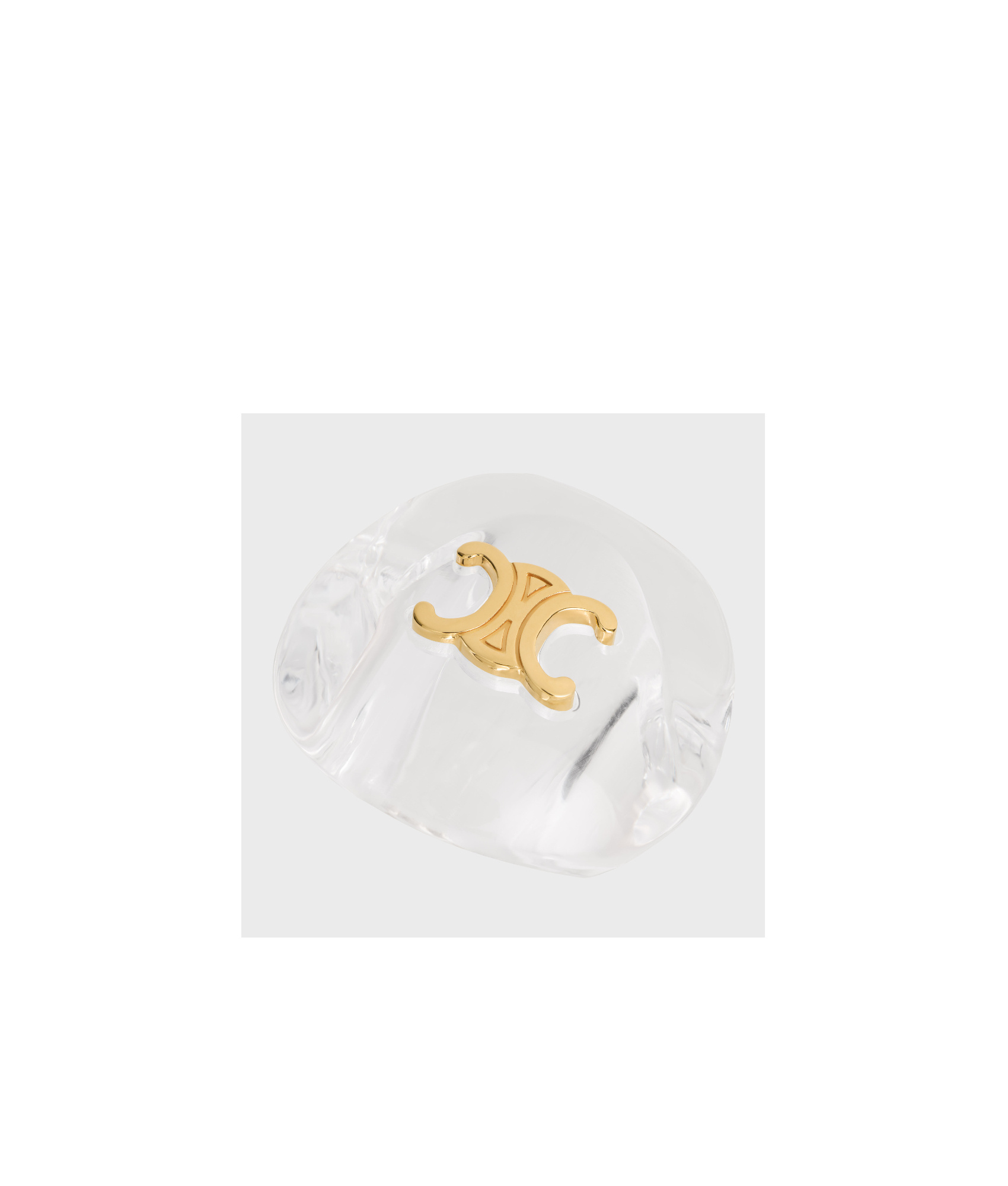 Celine Logo Ring In White
