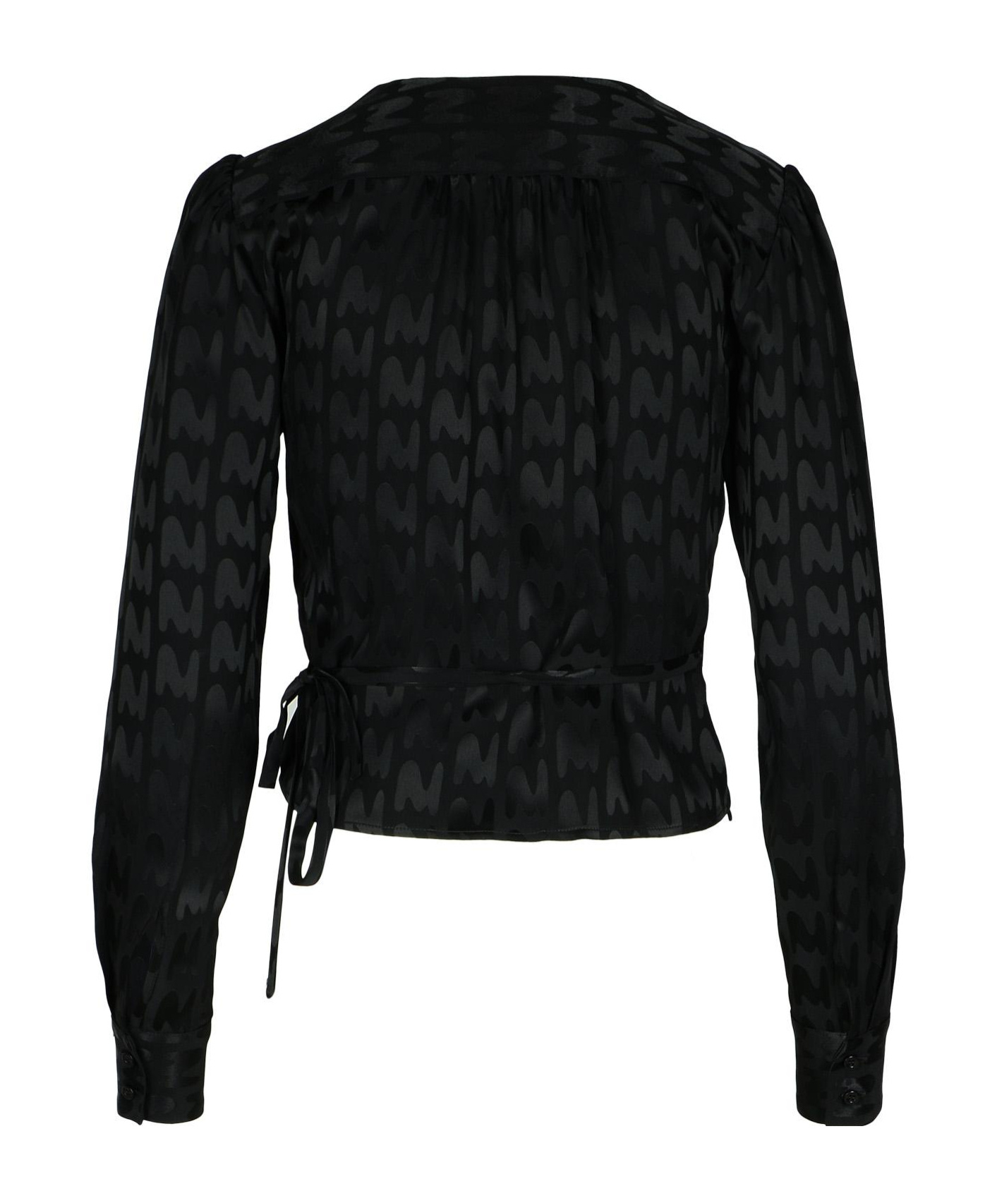 Msgm Black Viscose Blend Blouse In Black