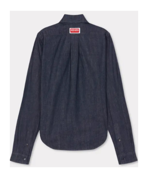 Kenzo Lapel Denim Shirt In Black