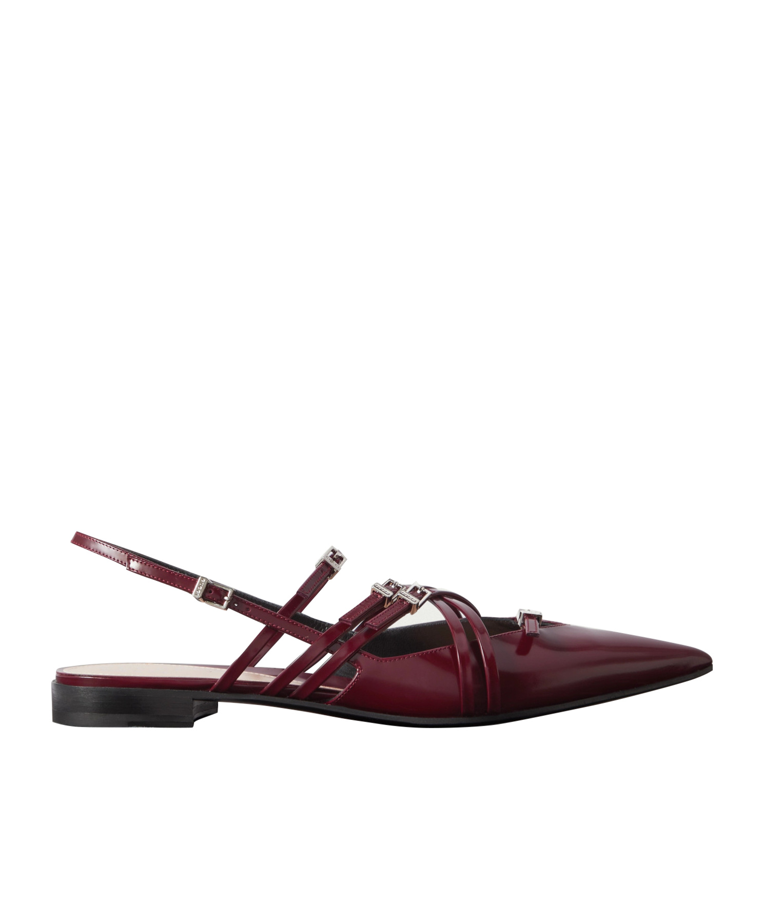 Gucci 15mm Leather Strappy Ballet Flats In Multicolor