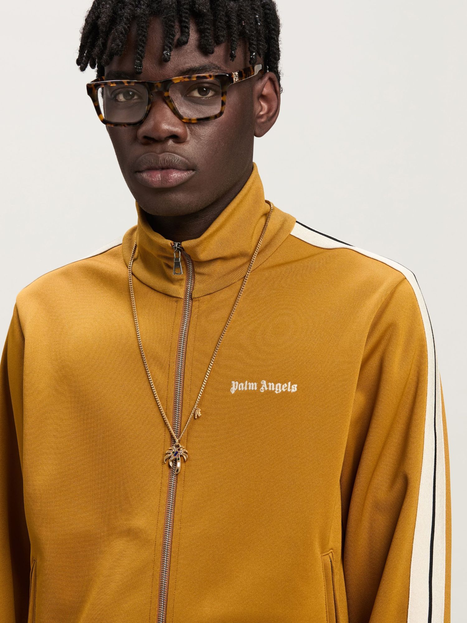 Shop Palm Angels Classic Logo Sweatshirt In Brown