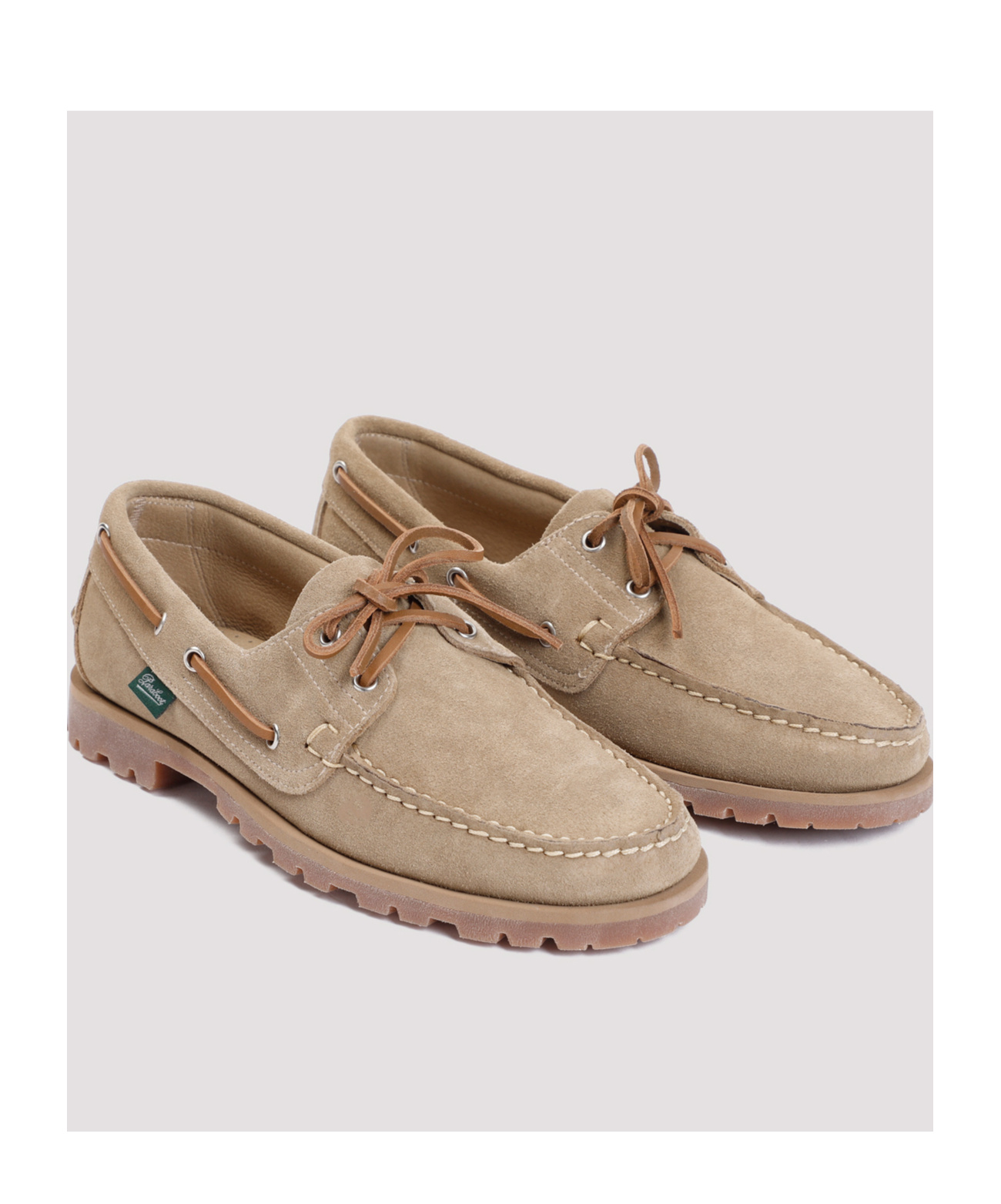 Paraboot Malo Round Toe Lace-up Loafers In Nude