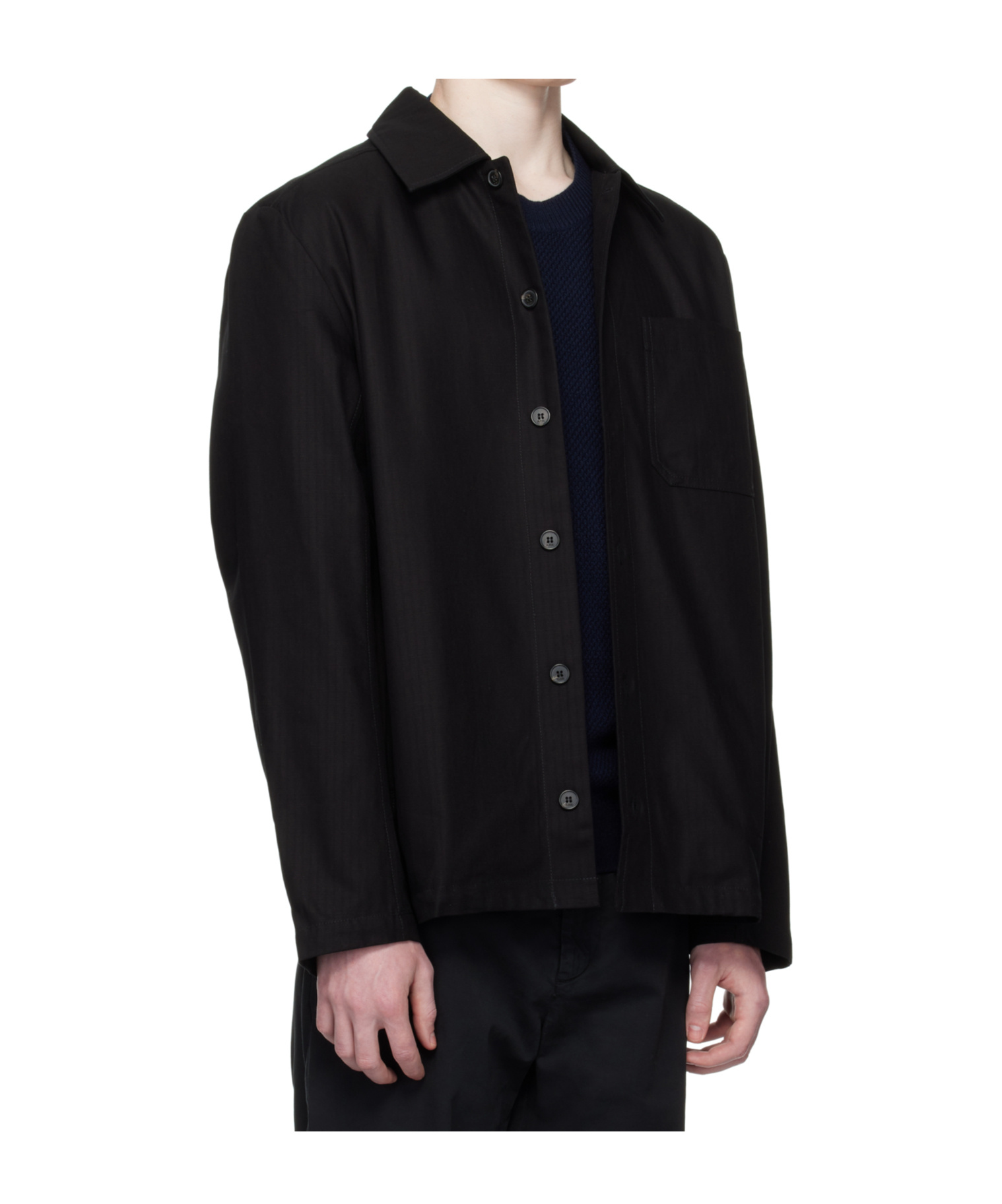 Apc Lapel Long-sleeved Casual Jacket In Black