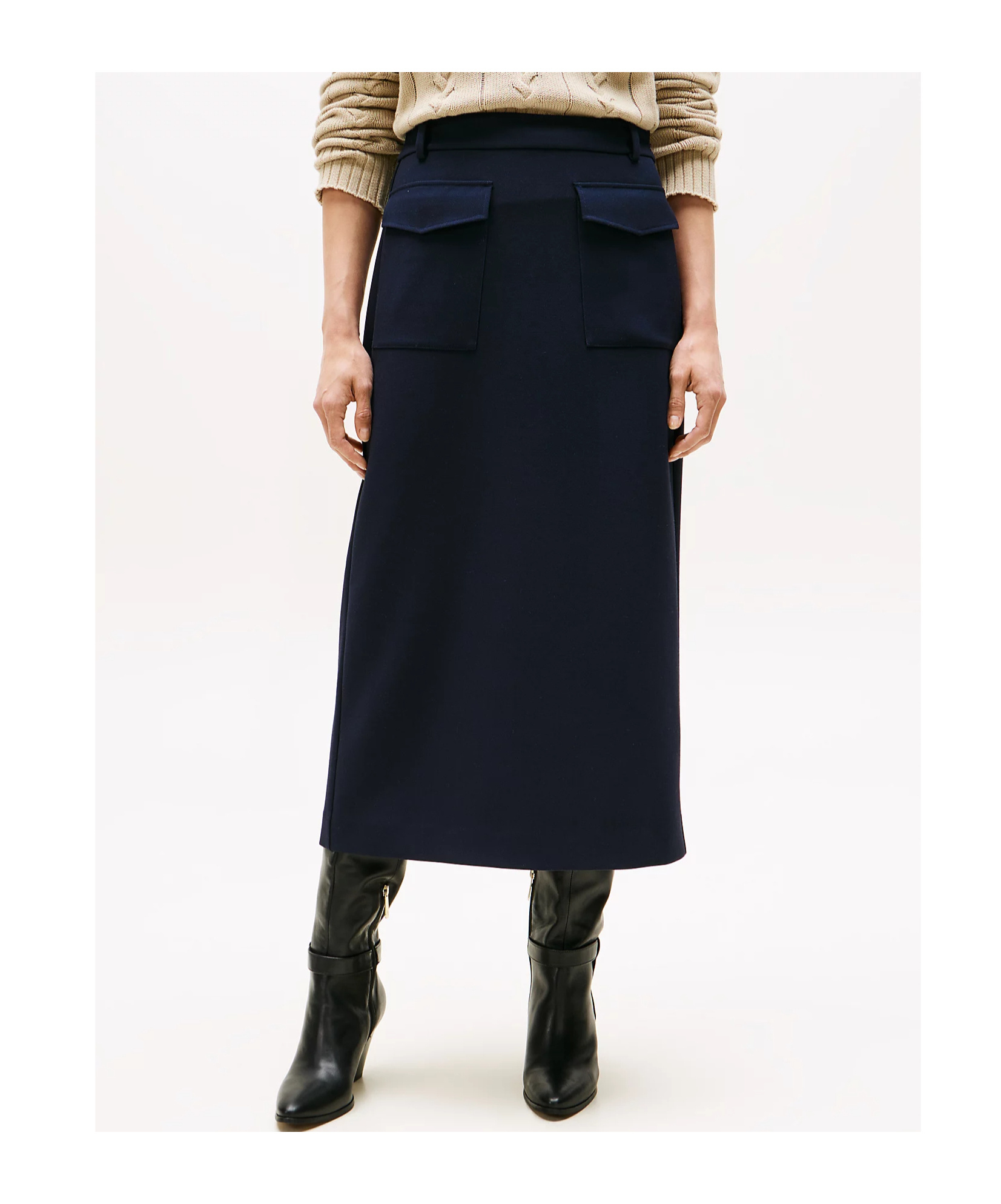 Tommy Hilfiger Tailored Midi Skirt In Blue
