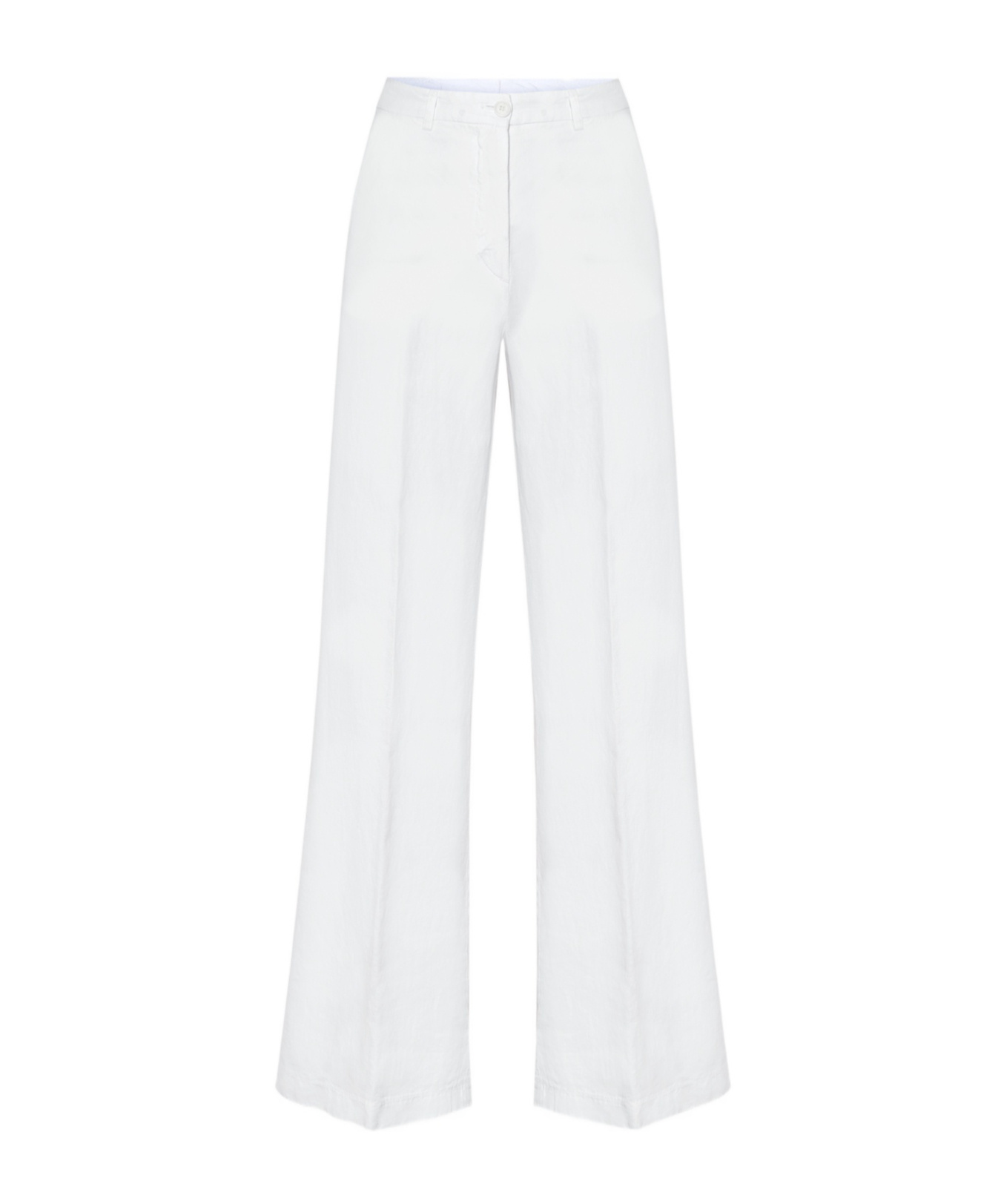 Aspesi Creased Casual Pants In White