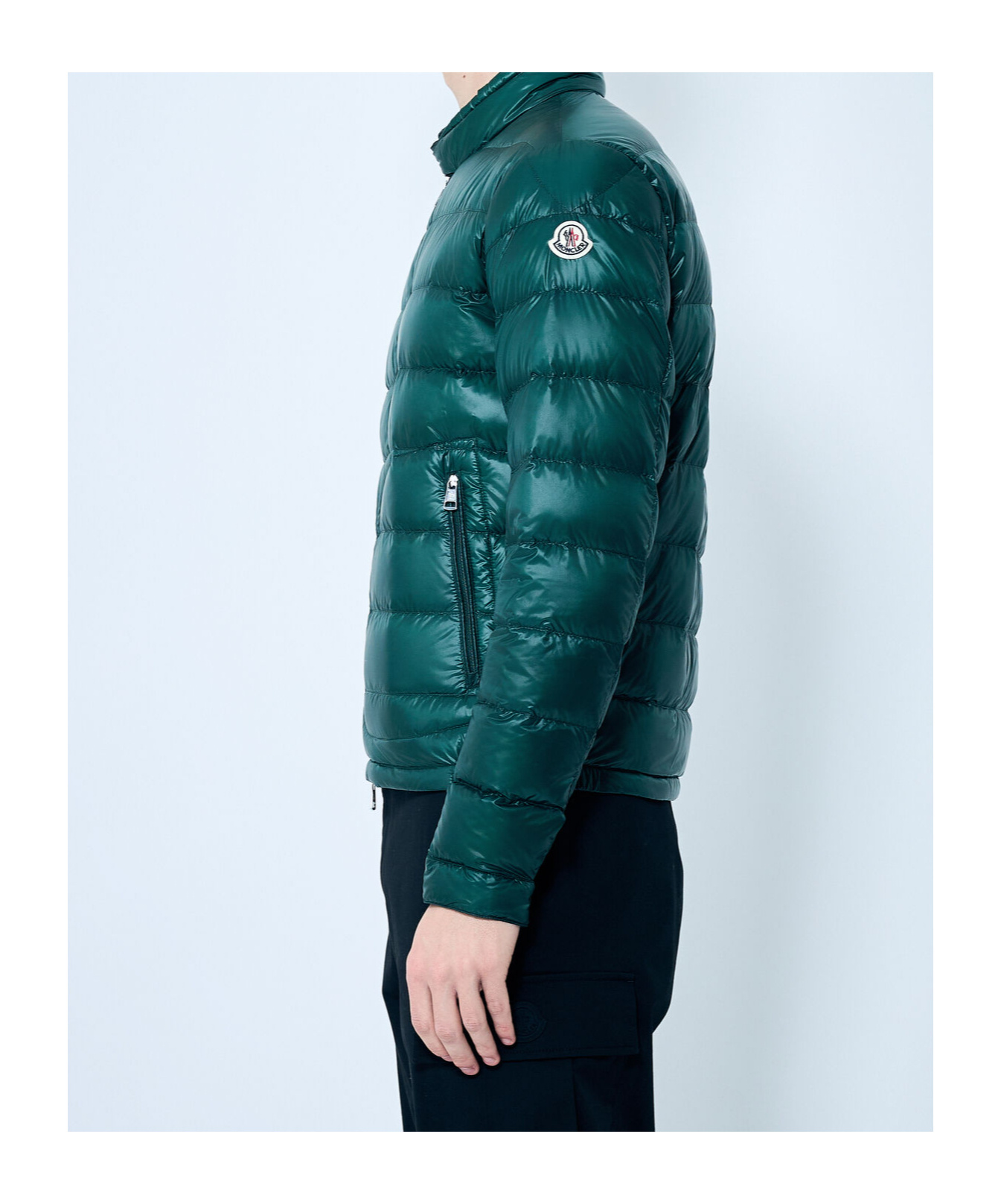 Moncler Logo-patch Padded Jacket In Blue