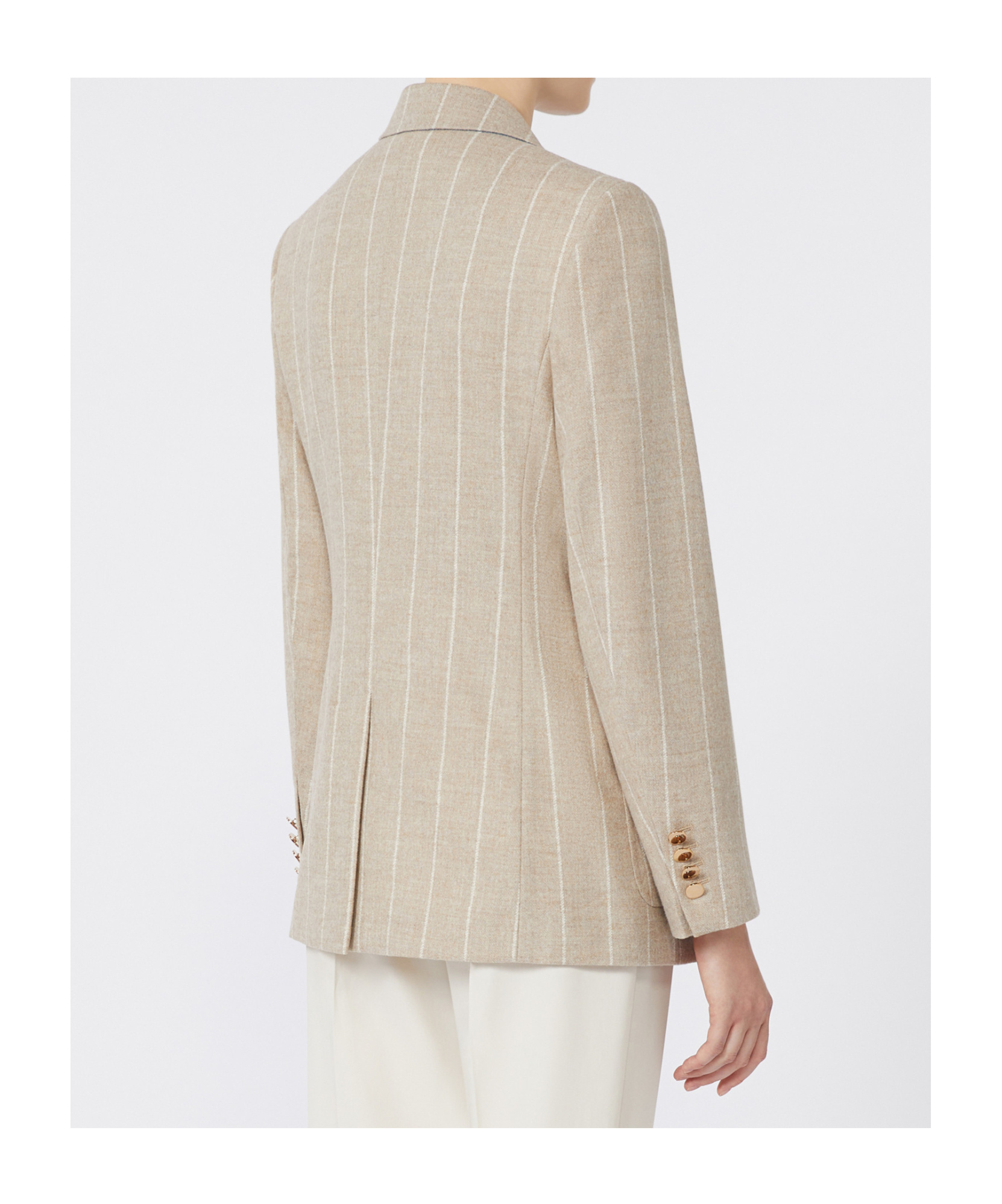 Max Mara Lapel Long-sleeved Suit Jacket In Brown
