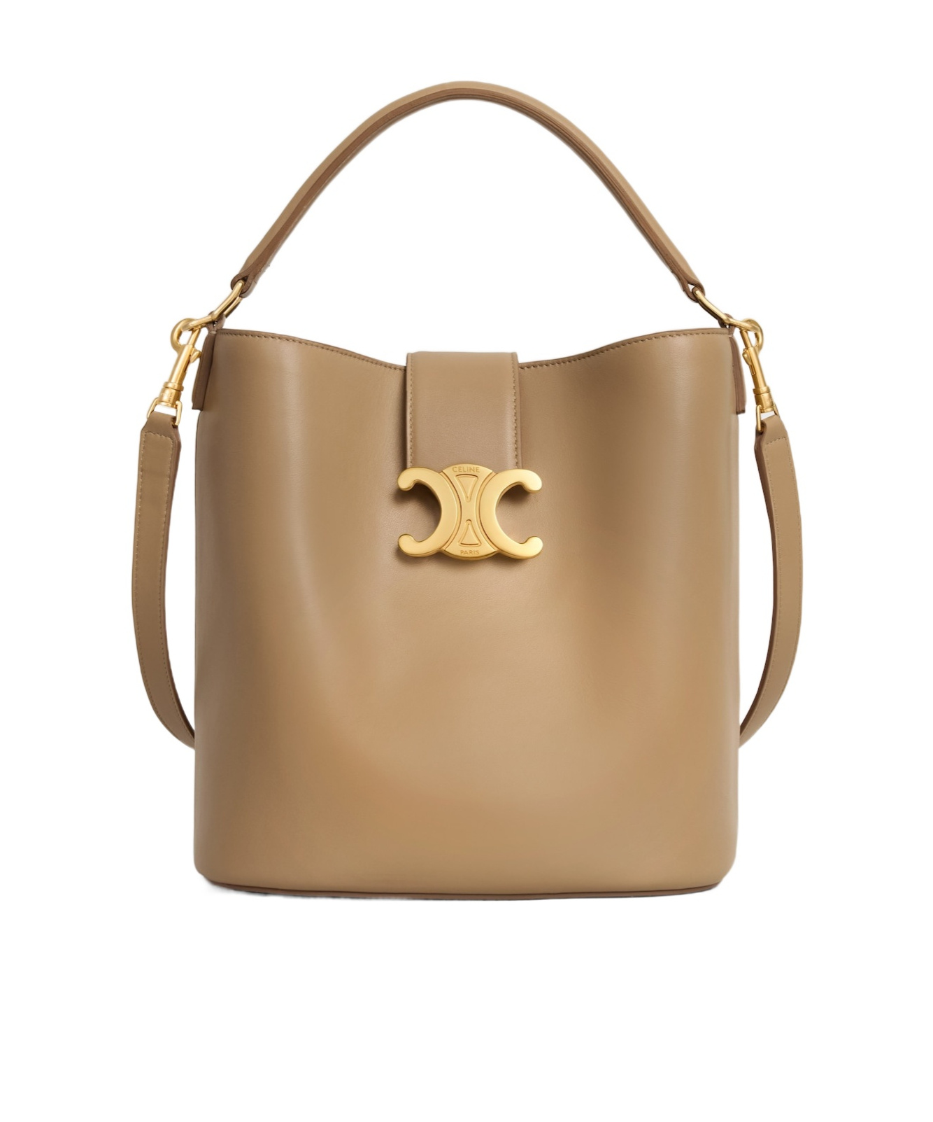 Celine Medium Logo Crossbody Bag In Nude
