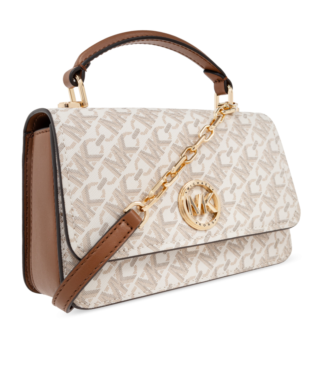 Michael Michael Kors Monogram Logo-plaque Tote Bag In Nude