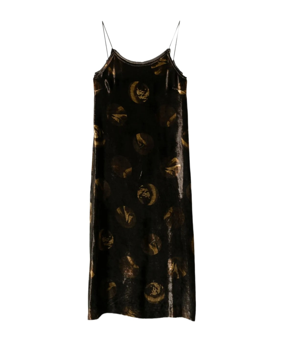 Uma Wang Abstract-pattern Midi Dress In Brown