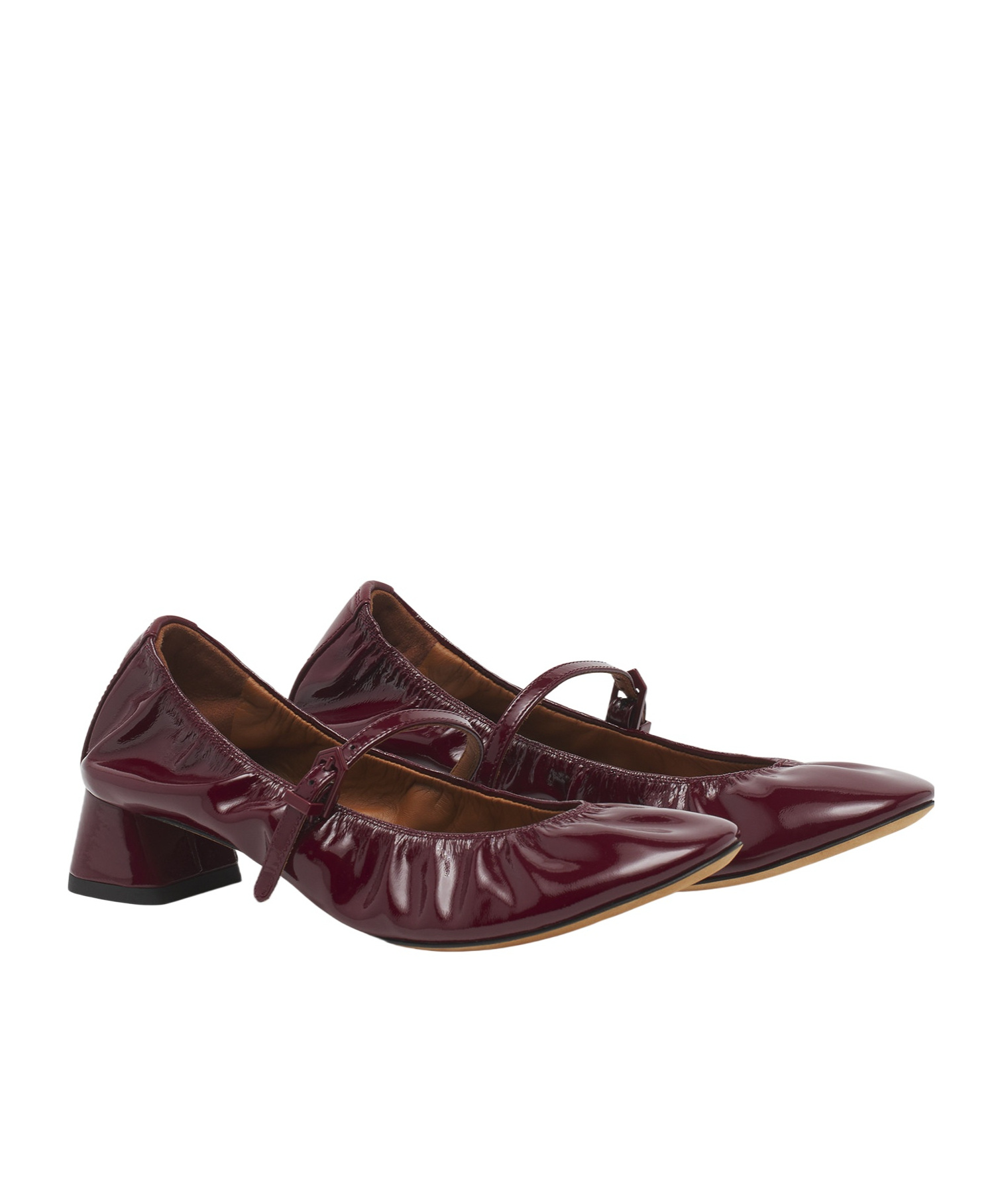 Lanvin Mary Jane À Talons En Cuir Brillant Pour Femme In Red