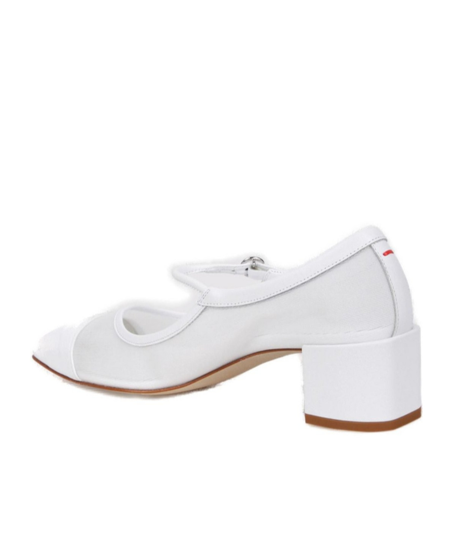 Aeyde Buckle Fastened High Heeled Pumps In White