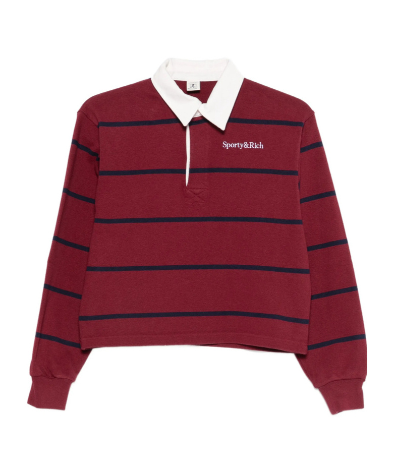 Sporty And Rich Striped Polo Shirt In Red