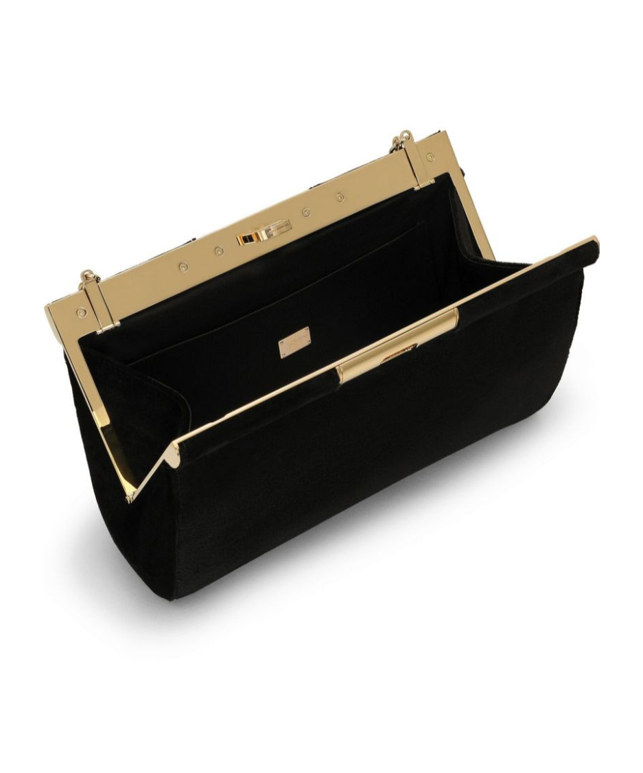 Dolce & Gabbana Marlene Small Satin Shoulder Bag In Black