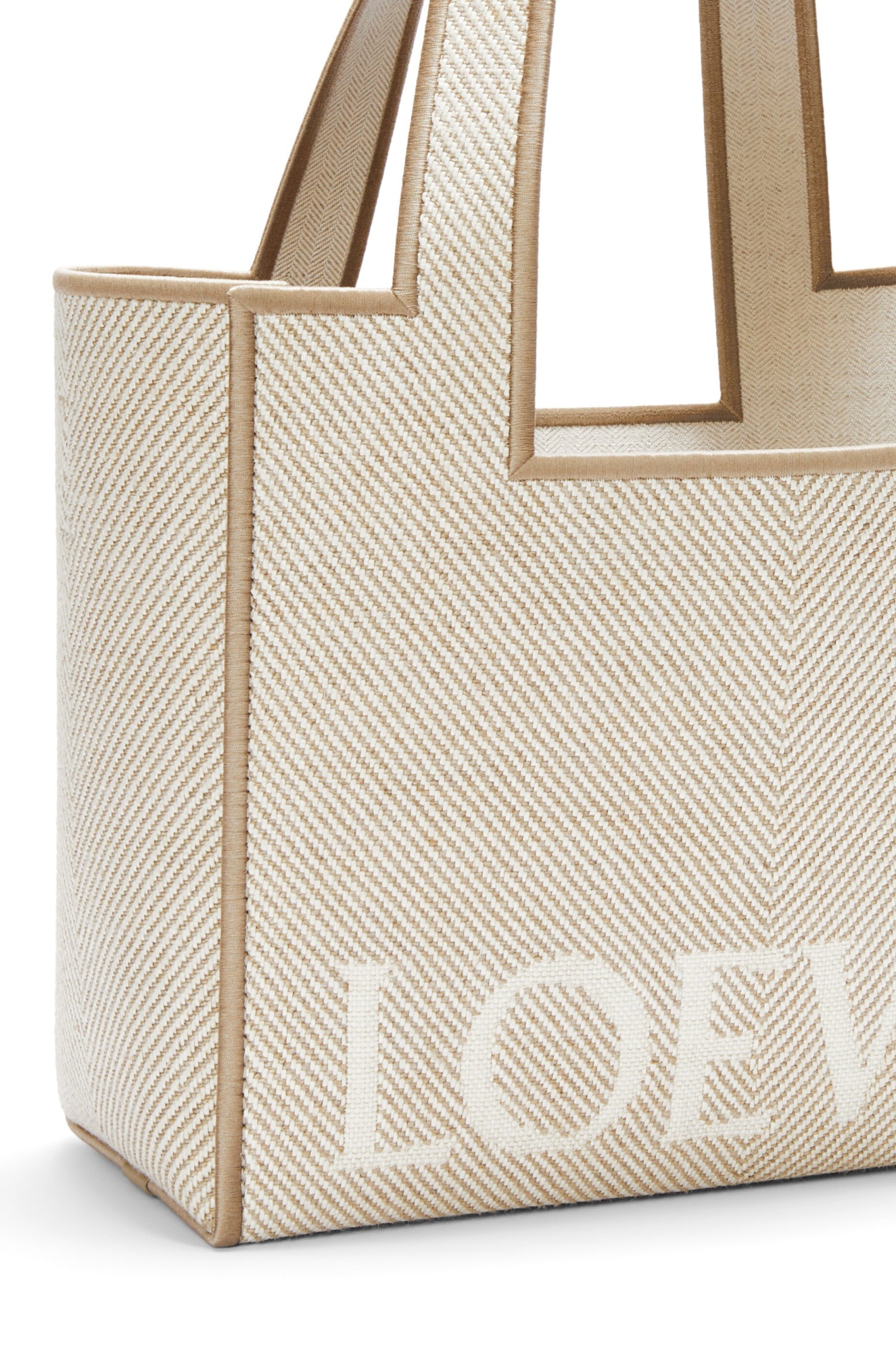 Loewe Font Tote Medium Handbag In Nude