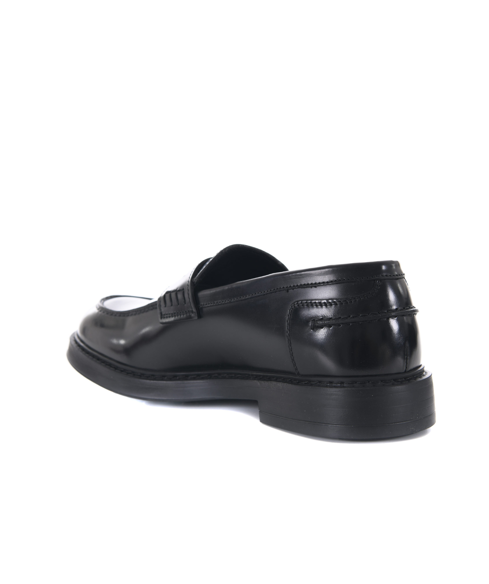 Doucal's Adler Black Slip-on Loafers In Smooth Leather Man In Black