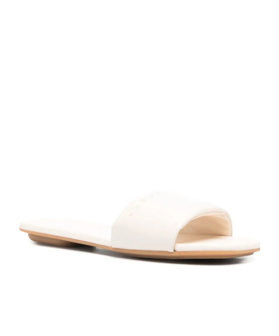Hogan Leather Slide Shoes In White