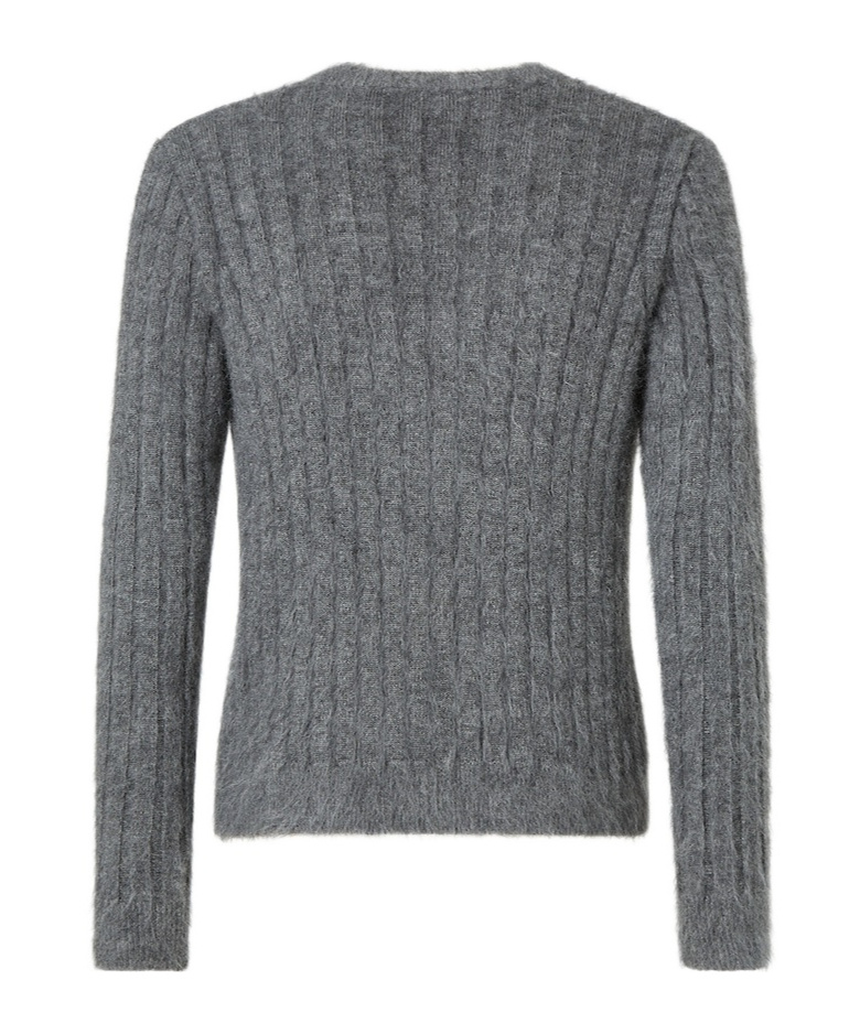 Fendi Dark Grey Stretch Mohair Blend Sweater In Gray