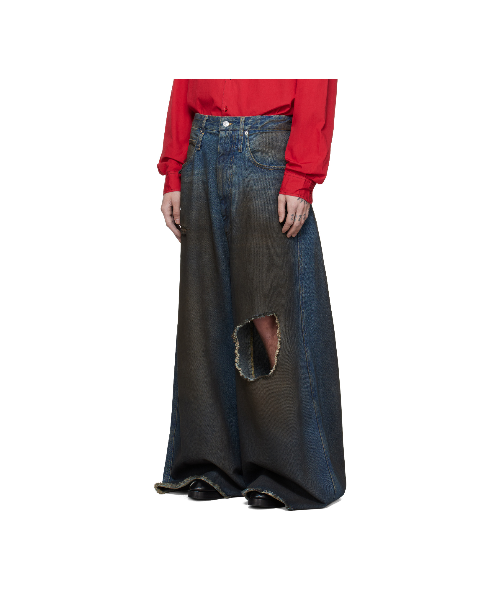 Lu'u Dan Blue Dumpster Denim Jeans In Dirty Blue