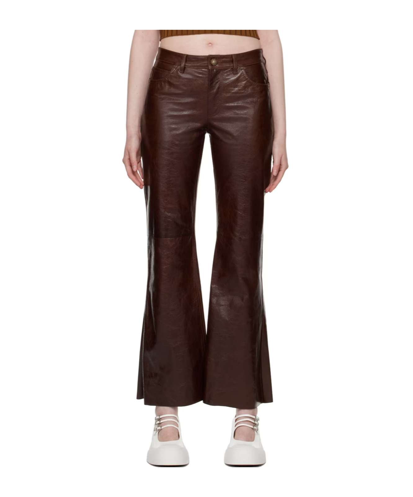 Marni Flared Belt-loop Casual Pants In Black