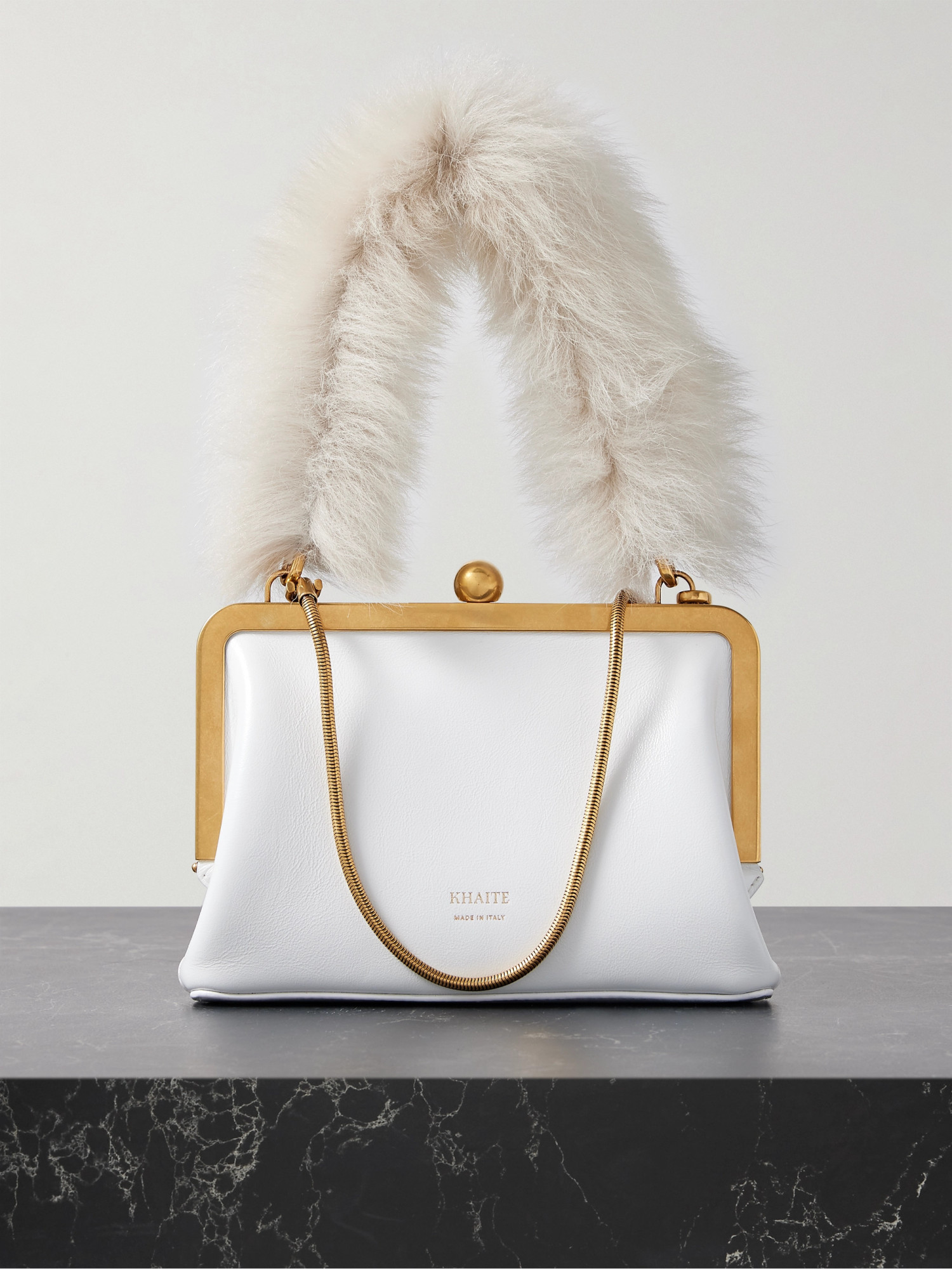 Khaite Small Lilith Leather Tote Bag In White