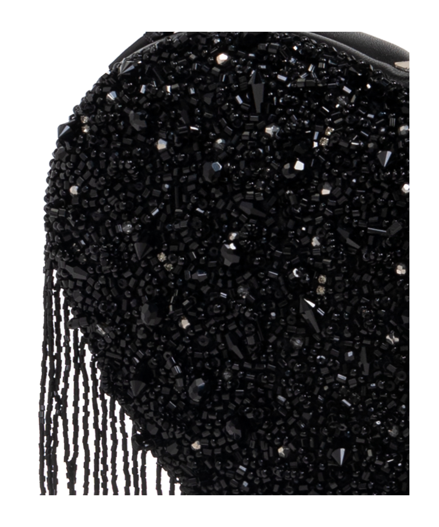 Moschino Heart-shaped Beaded Tote Bag In Black