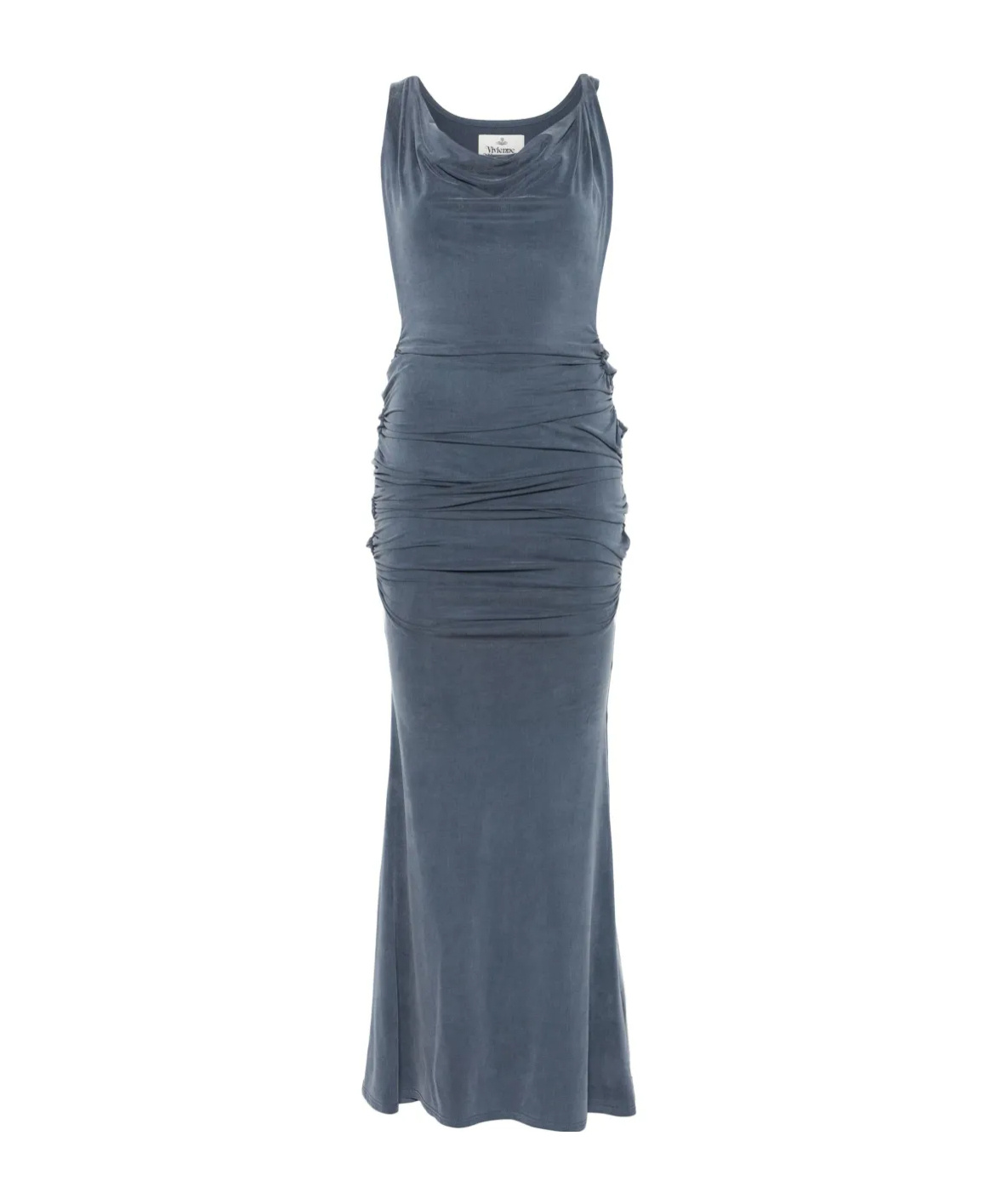 Vivienne Westwood Navy Liz Jersey Maxi Dress In Gray