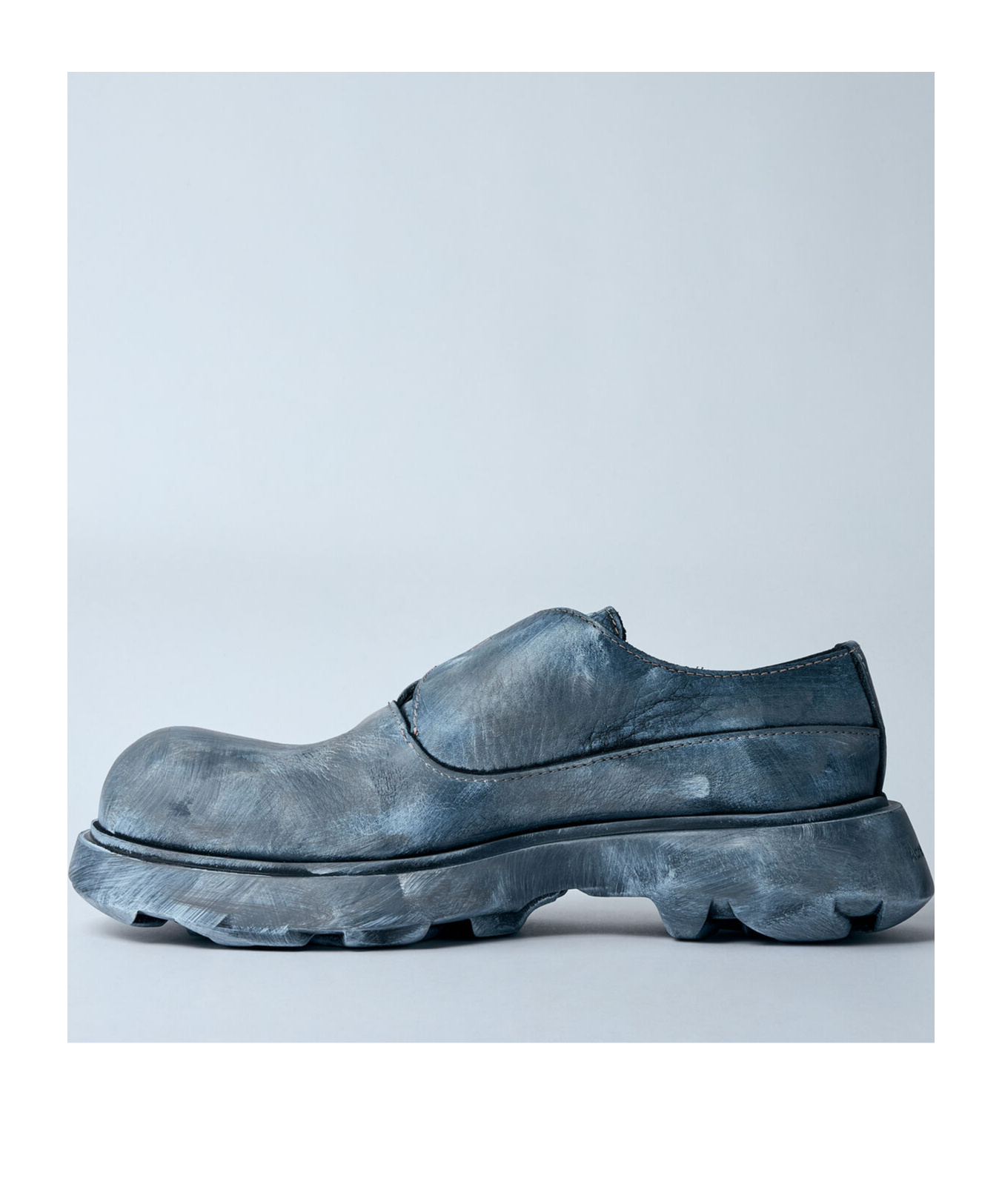 Acne Studios Buckled Leather Shoes In Blue
