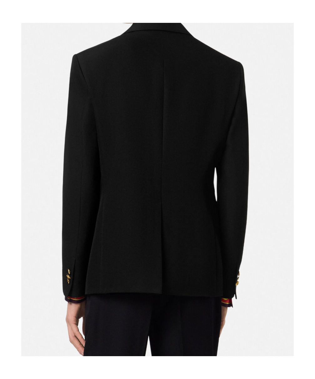 Versace Tailored Single Breasted Blazer With Notched Lapels In Black