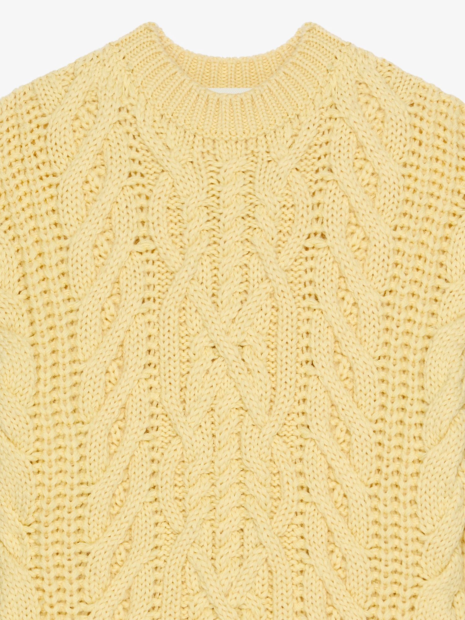 Givenchy Womens Monogram Cable-knit Wool-blend Jumper Pale Yellow In Nude