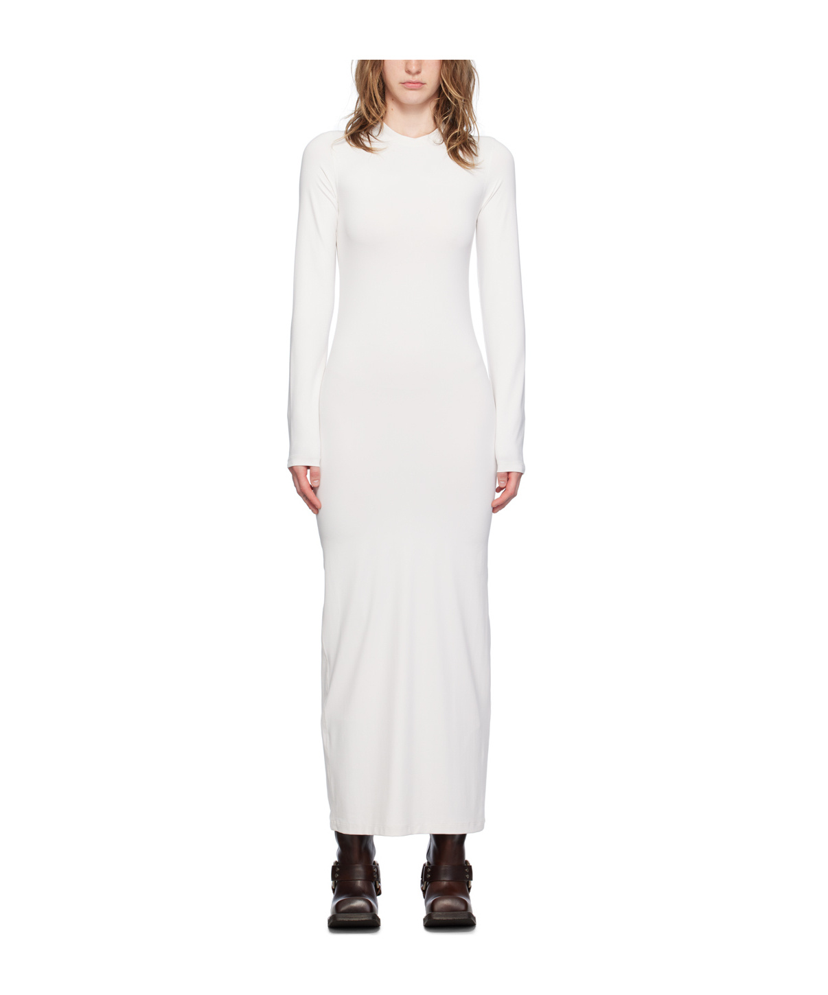 Acne Studios Round-collar Long-sleeved Dress In White