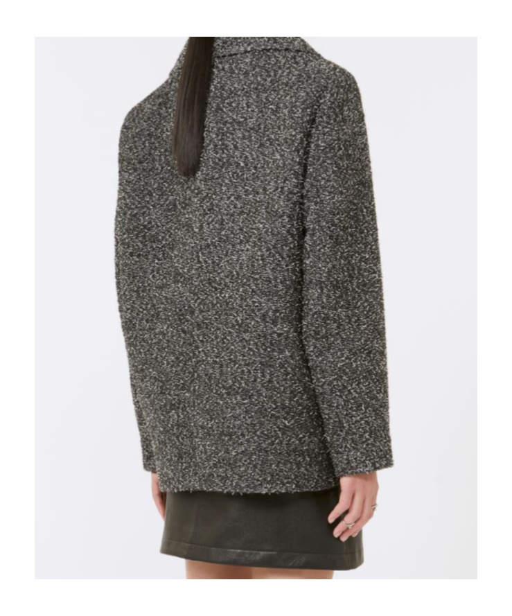 Sportmax Double-breasted Wool Heavy Jacket - Black In Gray
