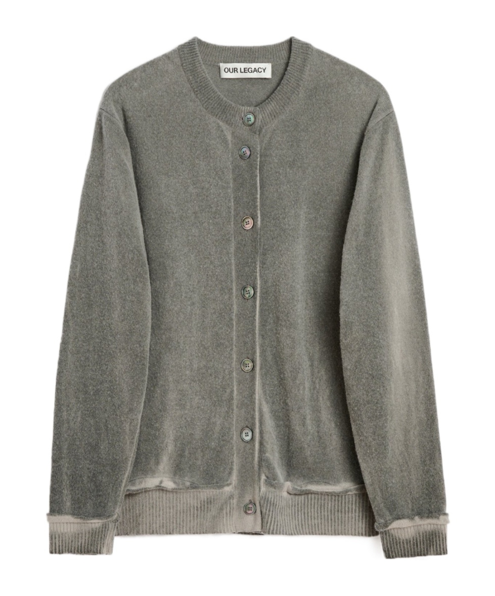Our Legacy Relaxed-fit Merino Wool Cardigan With Button-down Closure In Gray