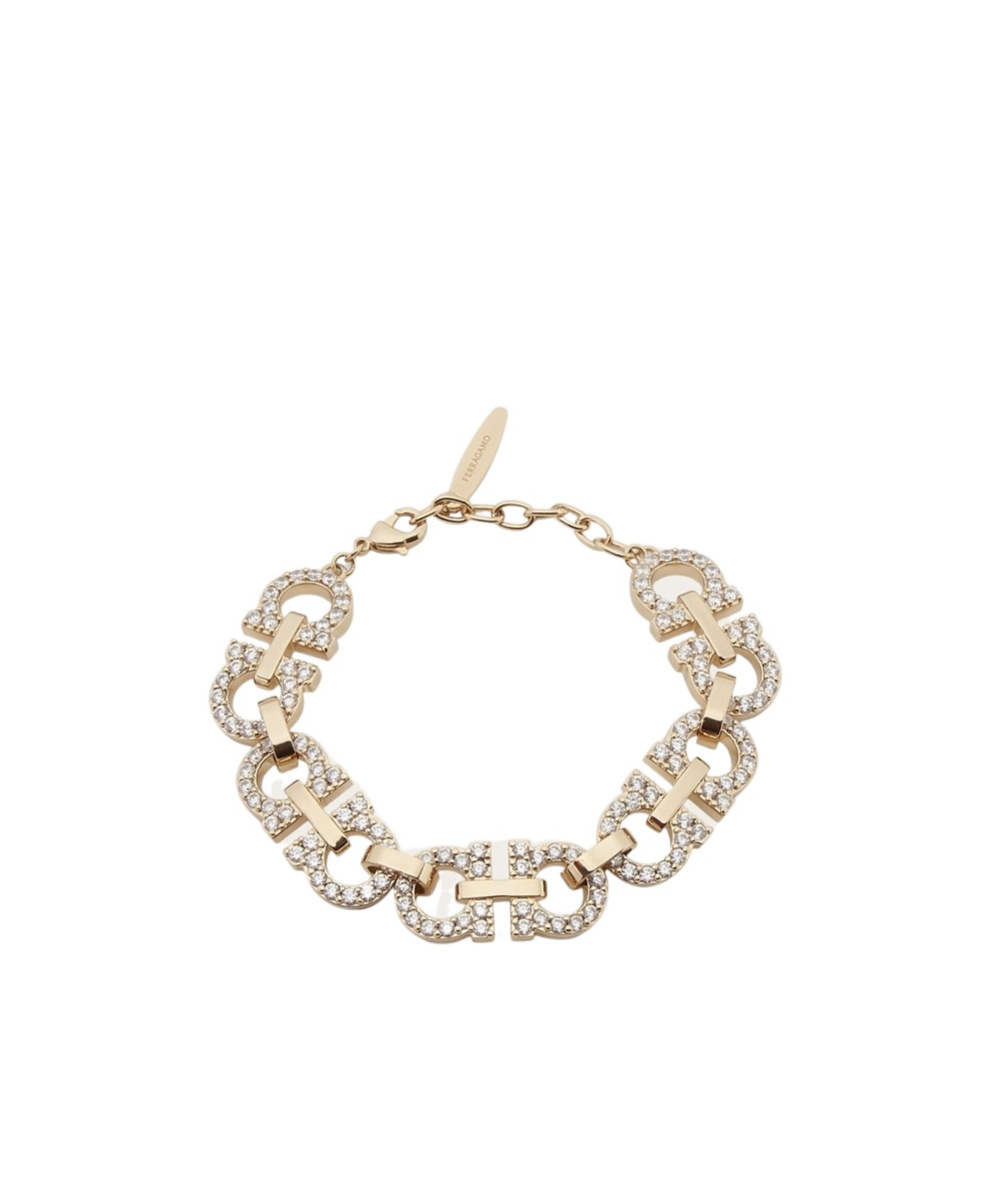 Ferragamo Crystal Embellished Gancini Bracelet