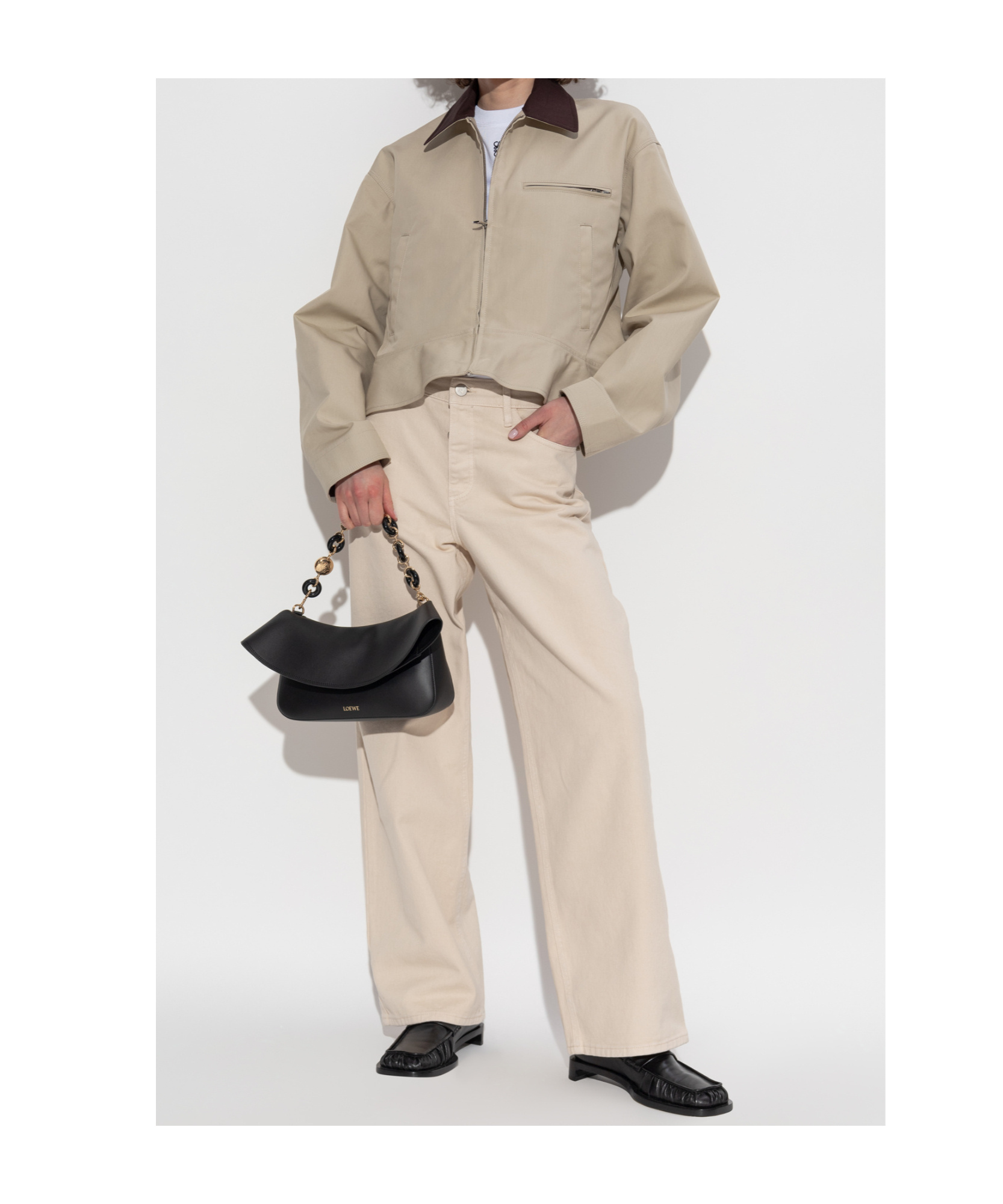 Jw Anderson Cropped Zip-front Jacket In White