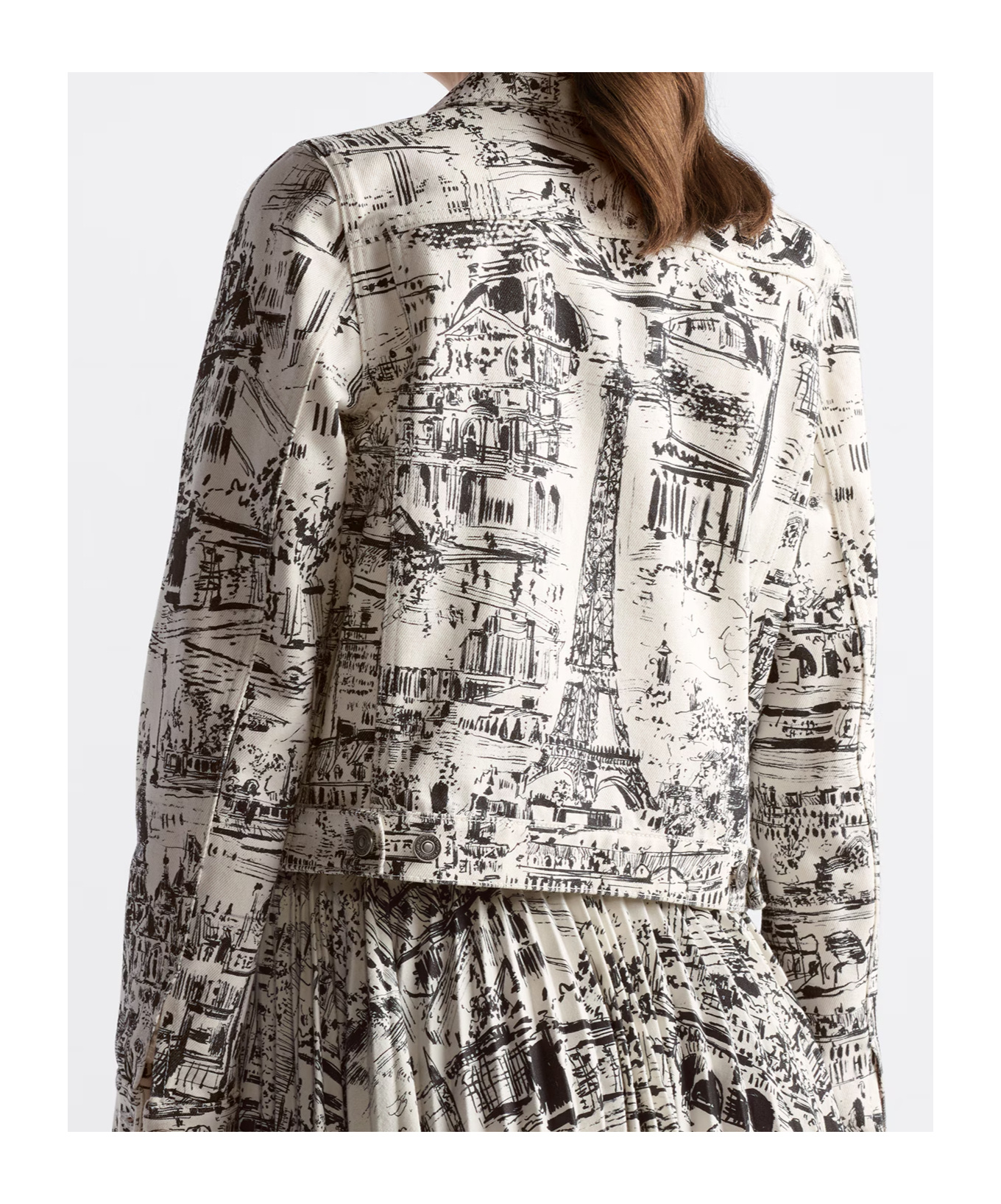 Dior Logo Embroidered Denim Coat In White