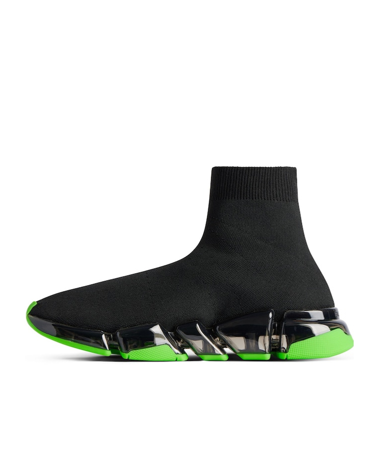 Balenciaga Clear Sole Speed 2.0 Sneakers In Black