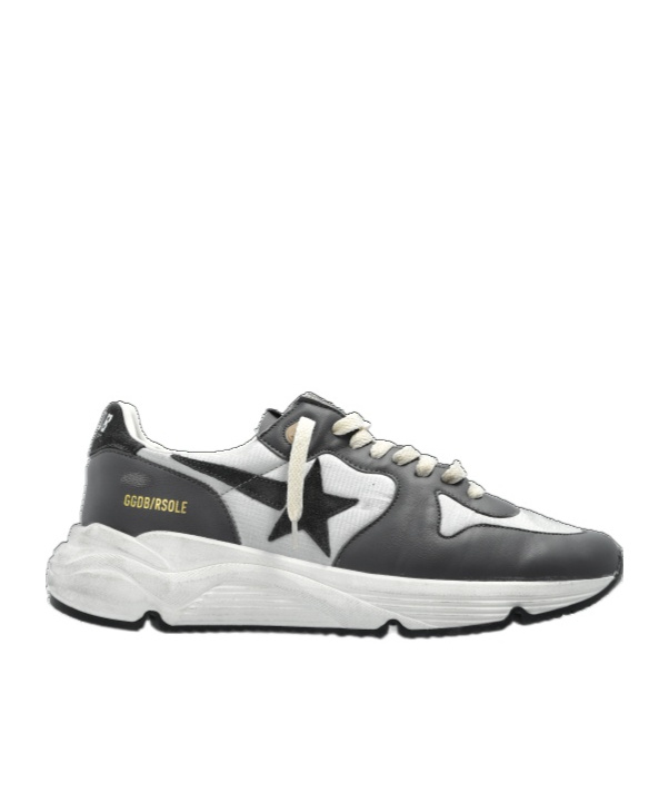 Golden Goose Men Running Sole Leather Sneakers In White