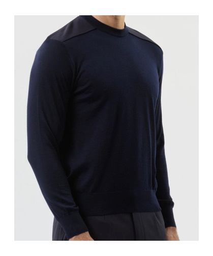 Paul & Shark Crewneck Wool Sweater With Inserts Clothing In Black