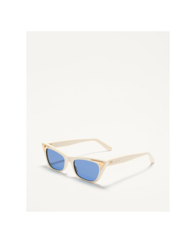 Valentino Occhiale Cat-eye In Acetato In Ivory/blue