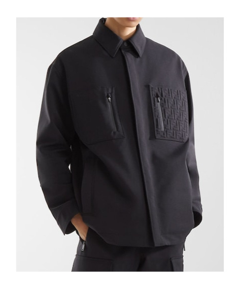 Fendi Long-sleeved Casual Jacket In Black