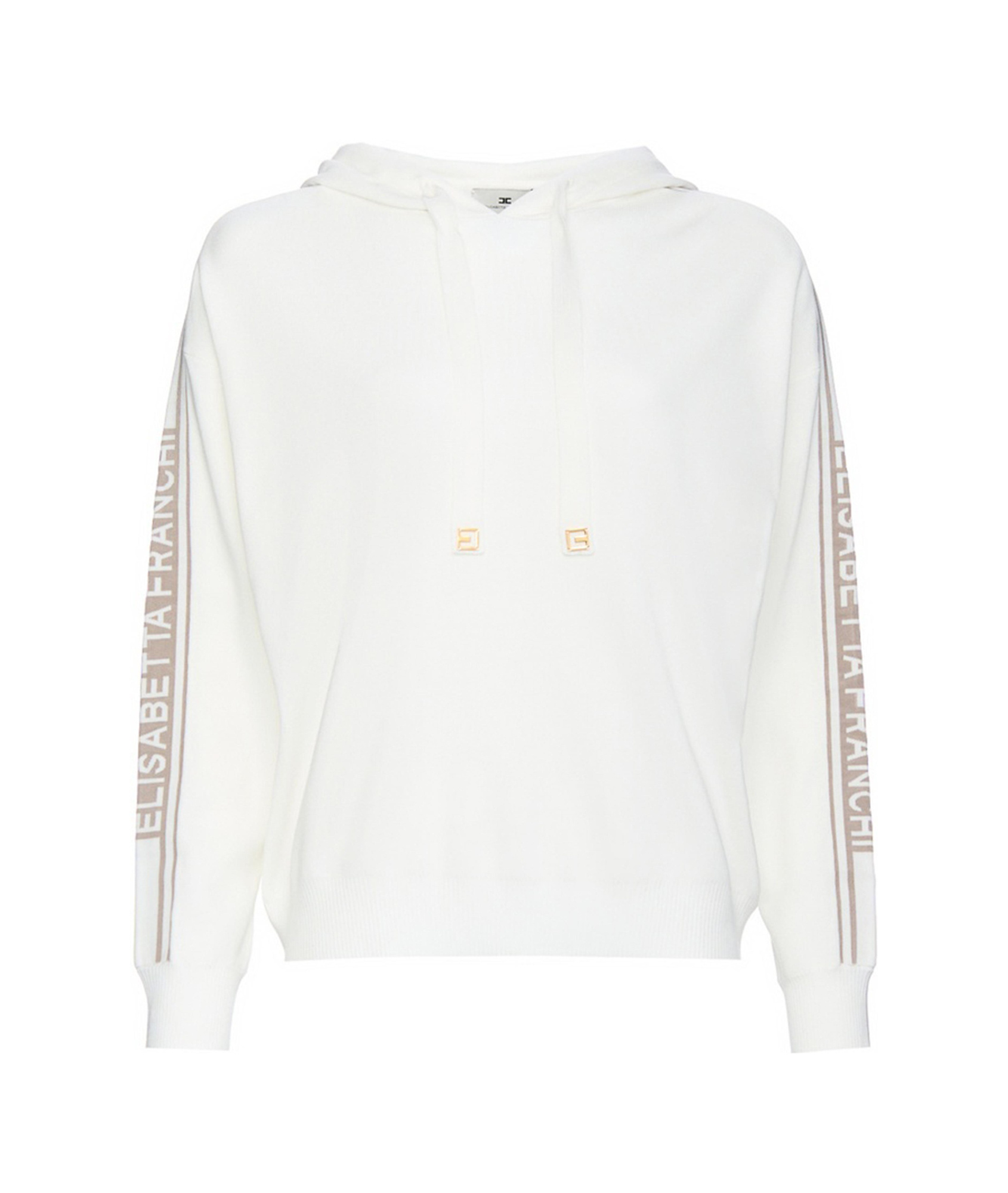 Elisabetta Franchi Long Sleeve Sweatshirt In White