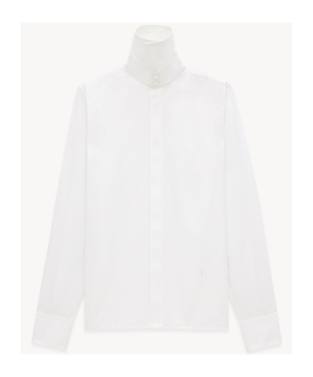 Saint Laurent Cassandre-embroidered Shirt In White