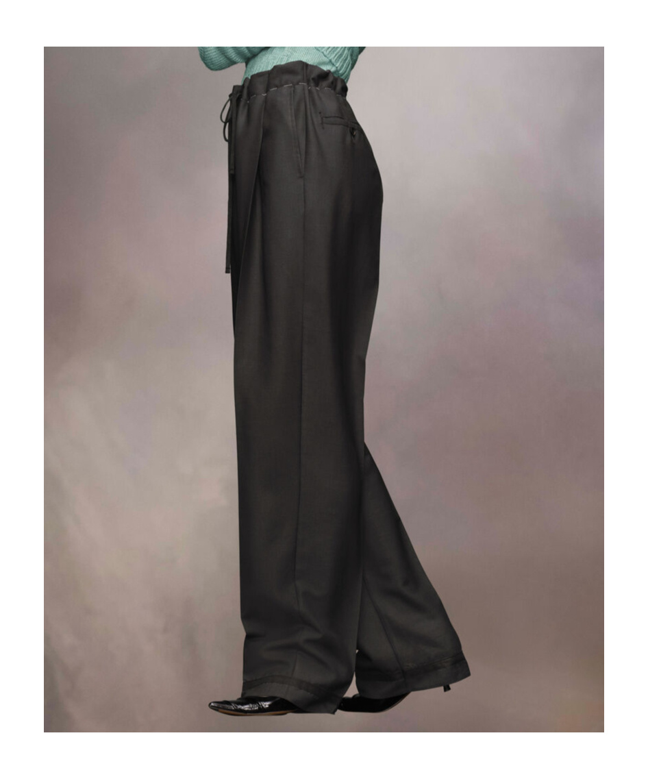 Maison Margiela Drawstring Casual Pants In Black